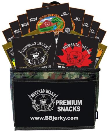 Buffalo Bills 12-Piece Beef Jerky Sampler Camo 6-Pack Gift Cooler (12 assorted 1.5oz jerky packs)