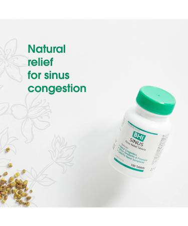 BHI Sinus Natural Congestion Relief - 100 Tablets | Homeopathic Cold Symptom Relief for Women & Men - Buy Online on GoSupps.com