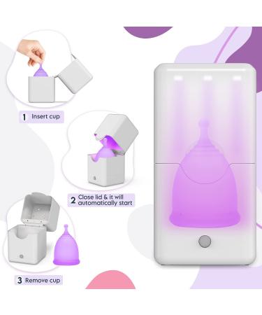 Ecoblossom Menstrual Cup Sterilizer - 2-Minute Automatic UV Cleaner for Small & Large Period Cups - Buy Online on GoSupps.com