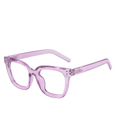 Blue Light Blocking Glasses for Women and Men Square Purple