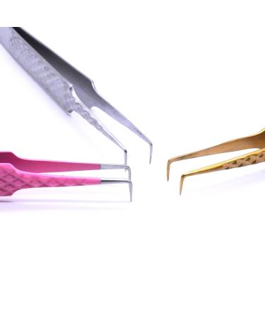 Silver 90 Degree Volume Eyelash Extension Tweezers for Mega Volume & Classic Lash Techniques - Buy Online on GoSupps.com