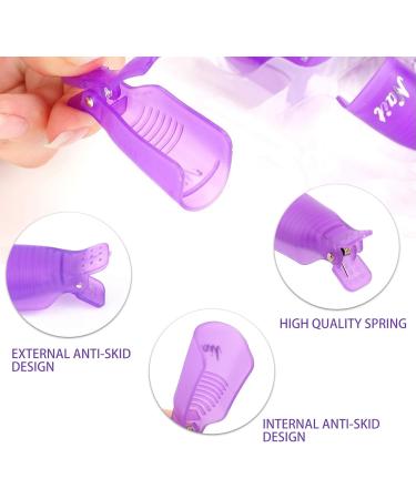 Hanyousheng 10 PCS Acrylic Nail Art Soak Off Clip Cap - Purple Gel Polish Remover Wrap Tool - Buy Online on GoSupps.com