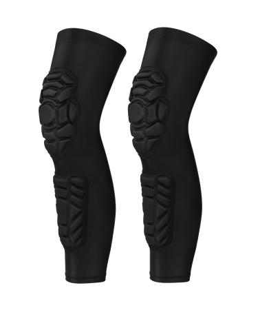 GUOZI Knee Braces 2 Pack Double Crashproof Knee & Calf Pads Thigh Compression Leg Sleeves Protection for Youth Adults Sports Football Basketball Volleyball Running Baseball etc. Medium