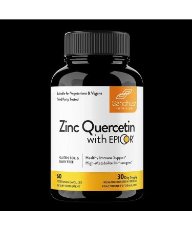 SPEC Zinc Quercetin with EpiCor - Gluten-Free Zinc Supplement Supports Immune & Digestive Health - 30 Vegetarian Capsules