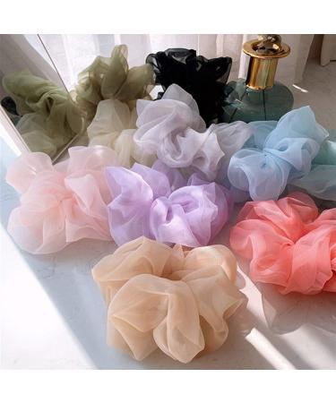 Mzwodmu White Tulle Hair Scrunchie for Women and Girls - Solid Color Ponytail Holder - Buy Online on GoSupps.com