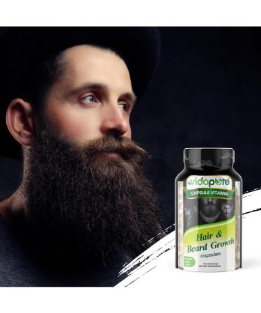 MYVIDAPURE Beard Growth + Men's Skin & Nails 5000mcg Biotin Capsules - Vitamin C, D & B-Complex, Hydrolyzed Collagen | Non-GMO, Gluten-Free - Buy Online on GoSupps.com