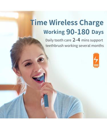 SIDSYS Electric Toothbrush | Ultrasonic Whitening Toothbrush with 15 Modes & Timer | Wireless Charging | IPX7 Waterproof | Blue - Buy Online on GoSupps.com