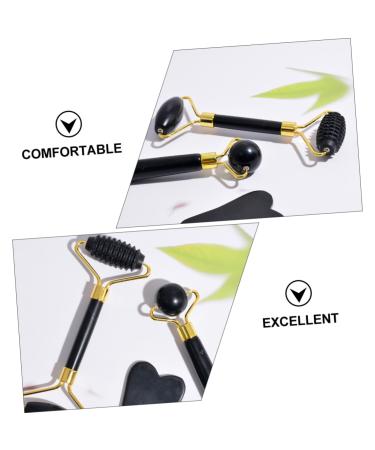FRCOLOR 2pcs Obsidian Facial Massage Roller Set for Women - Boost Skin Health & Glow - Buy Online on GoSupps.com