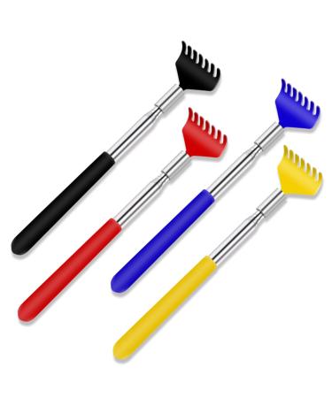 Back Scratcher UNOOE Back Scratchers for Men Women Metal Back Scratcher Retractable Extendable to 27 inches for Itch Relief with Carry Bag Portable in Travel Office Home (4 PCS)