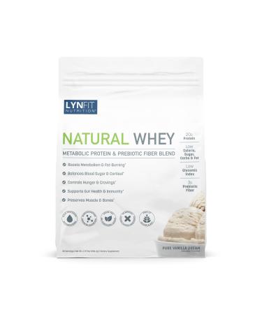 LynFit Nutrition Metabolic Boosting Natural Whey Lactose & Sugar-Free Protein w/Prebiotic Fiber | Vanilla Dream | 30 Servings