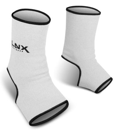 LNX Ankle Bandages - Pro Fight Foot Protection for Muay Thai Kickboxing & MMA - Sizes S M L XL - White - Buy Online on GoSupps.com