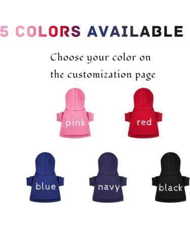 Personalized Pet Hoodie - Soft Navy Blue Sweater for Dogs with Hat | Custom Photo & Text - Buy Online on GoSupps.com
