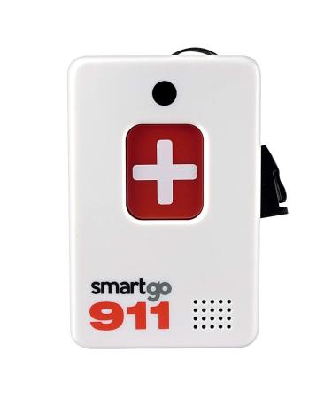 SmartGo 911 Help Now No Monthly Fees One-Touch Direct Connect Emergency Communicator Medical Alert Button Pendant - White