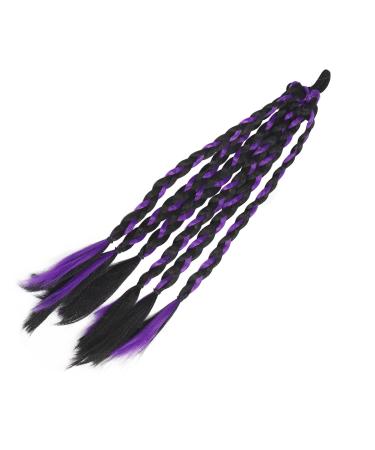 Boxing Braided Hair Extension Boxing Hair Extension Long Safe for Outdoor Use for Women (Balck Purple)