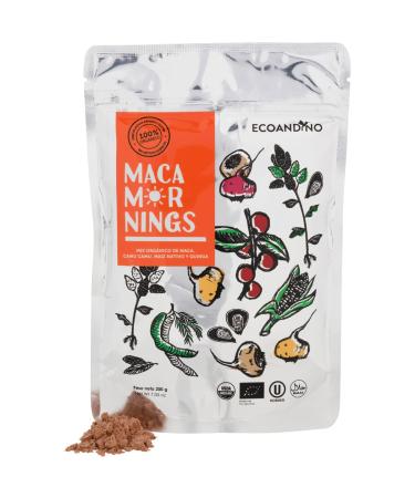 Maca Mornings 7 oz (200g) Organic Smoothie Mix w/Camu Camu Berry, Purple Corn (Maiz Morado) and Quinoa Powders from Peru 7 Ounce