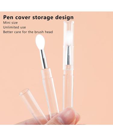 Lip Brush Silicone Reusable Lip Balm Double Sided Mini Lipstick Applicator Brushes for Lipstick Lip Glaze Eye Shadow ABS Tube Transparent - Buy Online on GoSupps.com