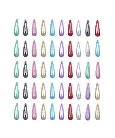 Frcolor 50 Pieces Snap Hair Clips Glitter Snap Clip Hair Clips for Girls Toddlers Kids (Mixed Color) - Buy Online on GoSupps.com