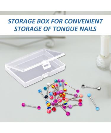 JTMKYO 30 Pieces of Colorful Tongue Nails 1 Piece of Storage Box Acrylic Tongue Stick Stainless Steel Candy Tongue Nails Pierced Jewelry Fashionable Personalized Jewelry - Buy Online on GoSupps.com