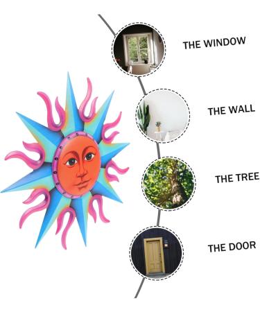Zerodeko Iron Pendant Ornament Iron Art Craft Pendant Iron Craft Sun Wall Pendant Hanging Decoration Colorful 29x29cm Purple - Buy Online on GoSupps.com