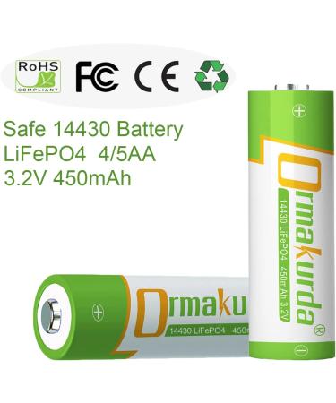 14430 Lifepo4 Solar Battery - 3.2V Rechargeable Batteries for Solar Lights Toothbrush Shaver Flashlight - 4 Pack | International Shipping Available - Buy Online on GoSupps.com