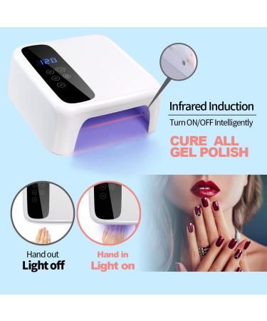 BETE Cordless 72W Rechargeable LED Nail Lamp with LCD Display - Wireless Nail Dryer for Gel Polish - Portable UV LED Nail Light with 4 Timer Settings - Professional White - Buy Online on GoSupps.com