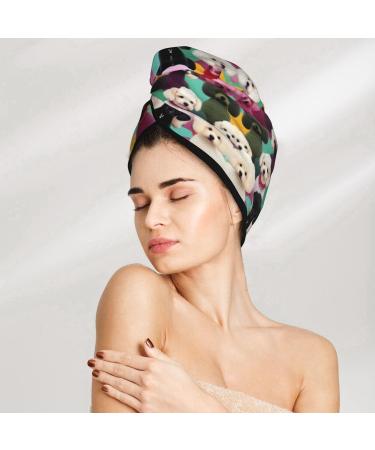 Buy Poodles Coral Velvet Dry Hair Cap with Buttons - Anti Frizz for Curly Long & Thick Hair - International Shipping Available - Buy Online on GoSupps.com