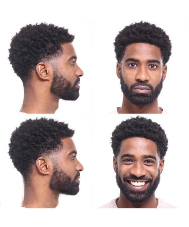 Real Hair Toupet for Men | Full Lace Afro Toupet | Natural Black PU Thin Skin & Swiss Lace | 10x8 Replacement System - Buy Online on GoSupps.com
