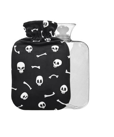 Cartoon Skull Hot Water Bottle 1L Small Hot Water Bag for Pain Relief Hot and Cold Compress BPA Free