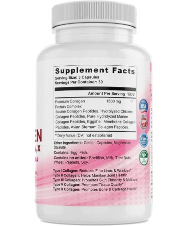 Multi Premium Collagen Supplements for Women with Vitamin C E -Tighten Skin Reduce Wrinkles Strong Nails Joints & Hair Growth - Anti Aging Skin Care Supplements for Women -90 Capsules Unflavored - Buy Online on GoSupps.com