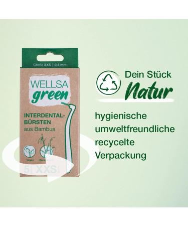 Wellsamed Wellsagreen 5-Pack Bamboo Interdental Brushes L-Shape (XXS) | Eco-Friendly Dental Care - Buy Online on GoSupps.com