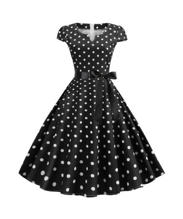 WILLBEST Womens Casual Loose Fit Boho Floral Print Dress Wrap Short Sleeve Maxi Long Summer Pleated A Line Dresses 289-zayeh-black-3 XL