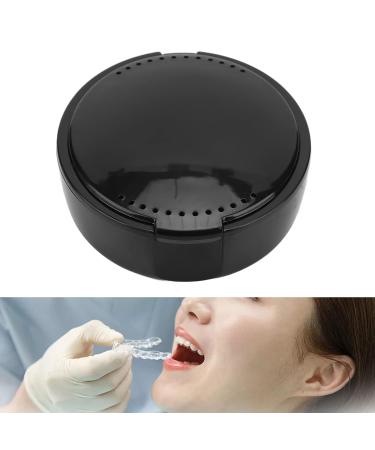 Portable Black Prosthesis Case & Storage Box for False Teeth - Travel-Friendly Retainer Cleaning Cup - Buy Online on GoSupps.com