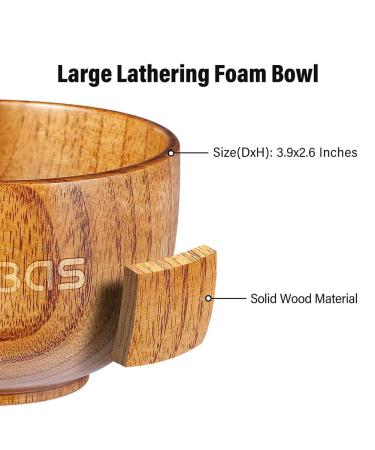 Anbbas 4-in-1 Shaving Set - Pure Badger Hair Brush, Wooden Handle, Stainless Steel Stand & Natural Soap Puck for Men - Buy Online on GoSupps.com