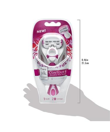 Pure Silk Contour 6 Women's Razor with 2 Blade Refills | Smooth & Comfortable Shaving - Buy Online on GoSupps.com