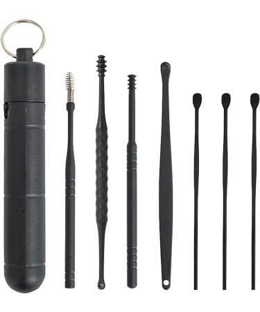 Heimeabi Stainless Steel Ear Wax Cleaner Tool Set - Korean Beauty, Black One Size - Buy Online on GoSupps.com