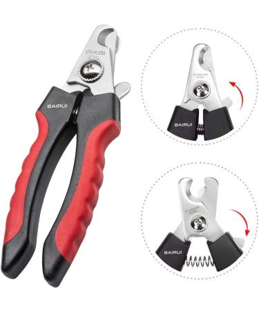 BAIRUI Dog Nail Clippers and Heavy Duty Nail Clipper for Large Dogs Professional Nail Trimmer for Dogs/Cats Pet-Nail Trimmer with Safety Guard to Avoid Over-Cutting Nails Free Nail File (Red) - Buy Online on GoSupps.com