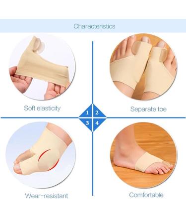 Smilamo Premium Bunion Corrector Sock | Comfortable Orthopedic Big Toe Straightener Brace for Women - 2 PCs Black & Skin - Buy Online on GoSupps.com