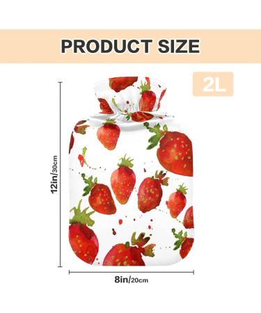 Hot Water Bottles with Strawberry Cover - 2L Pain Relief & Therapy | Heat & Cold Bags for Feet & Bed Warmth - Buy Online on GoSupps.com