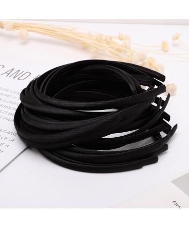 Nenjindz Black Satin Headbands - 1 cm Thin Plastic Headband for Girls & Women - 20PCS DIY Plain Non Slip Hairbands in Pure Black Fabric - Buy Online on GoSupps.com