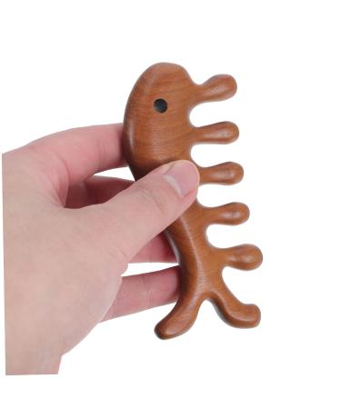 Healeeved 4-Piece Fish Massage Comb Set | Gua Sha Facial Tool for Men & Women | Wooden Ridge Combs for Curly Hair | Golden Sandalwood Massage Sticks - Buy Online on GoSupps.com