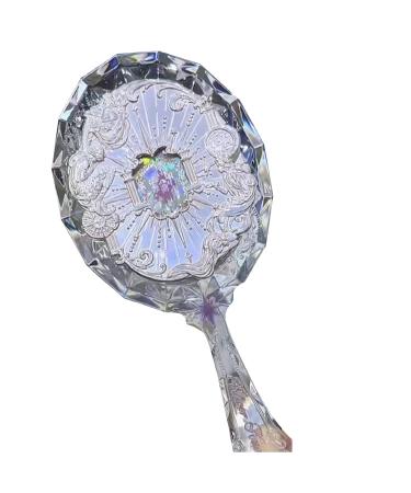 1 PC Huazhixiao Moonlight Series Handheld Proffesional Makeup Mirror  Beautiful Handheld Makeup Mirror (Silver)
