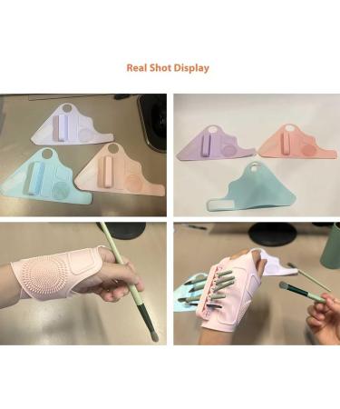  Allayu Makeup brush holder with textured cleaning palette for easy maintenance. Textured cleaning makeup palette. Silica gel blue. - Buy Online on GoSupps.com