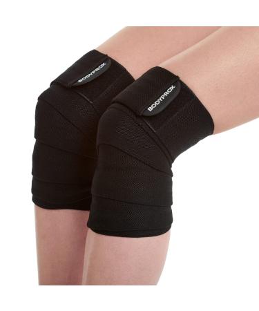 Bodyprox Knee Wrap 2 Pack for Squats, Weightlifting, Powerlifting, Leg Press, and Cross Training, Knee Support for Men and Women