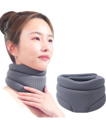 Pisheng Cervicorrect neck bandage collar for sleeping collarage against neck pain and support soft collar for ruffle neck pillow for relief (gray)