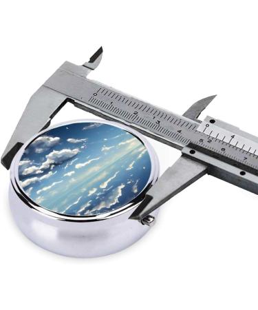 Blue Sky & White Clouds Round Pill Box | 3 Compartment Travel Organizer | Portable Pill Storage for International Use - Buy Online on GoSupps.com