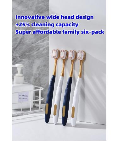 Upgraded Soft Hair Manual Toothbrush Set for Adults - 6 Pieces | All-Round Gingival Care & Stylish Design - International Shipping - Buy Online on GoSupps.com