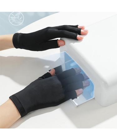 Anti UV Gloves for Nail Lamp Light Manicure Gloves UV Protection Gloves Fingerless UV Light Gloves for Gel Nail Lamp Hand (Cherry Pink) - Buy Online on GoSupps.com