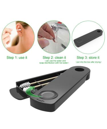 Reusable Cotton Swabs 4 Pcs Silicone Double Tipped Buds - Black & Grey (Storage Clearance Sale) - Buy Online on GoSupps.com