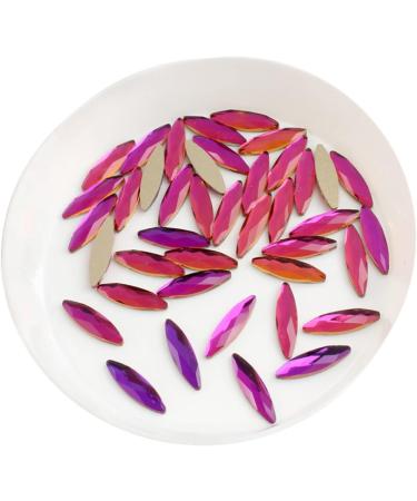 30Pcs/ Nail Art Rhinestones for 3D Nails Decoration Pack Long Horse Eye Shaped Glass Colorful AB Stones Home Collections (Color : Ab Size : 30Pcs) 30Pcs Ab - Buy Online on GoSupps.com