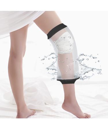 SUPERNIGHT Waterproof Cast Cover for Shower PICC Line Covers for Knee Watertight Reusable Cast Protector for Leg Surgeries Wound Bandage Black Adult Knee-BLACK